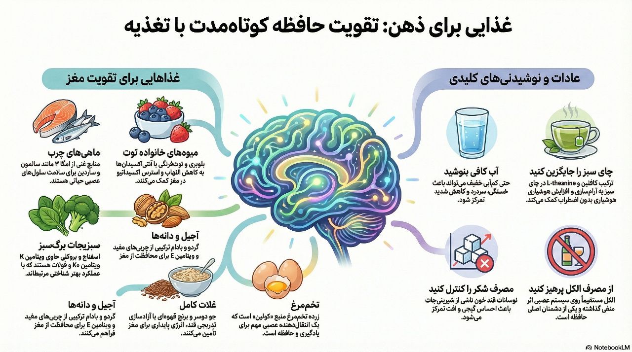 مواد غذایی مناسب برای بهبود حافظه کوتاه‌مدت