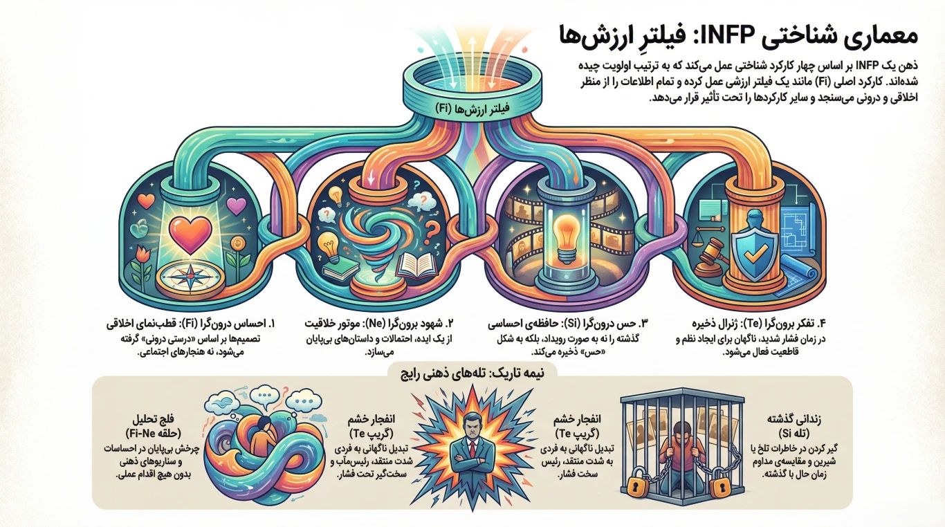معماری شناختی INFP: فیلترِ ارزش‌ها